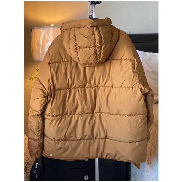 Men’s Brown Short Puffer Hoodie Jacket S NWT - All in Motion - Picture 8 of 12